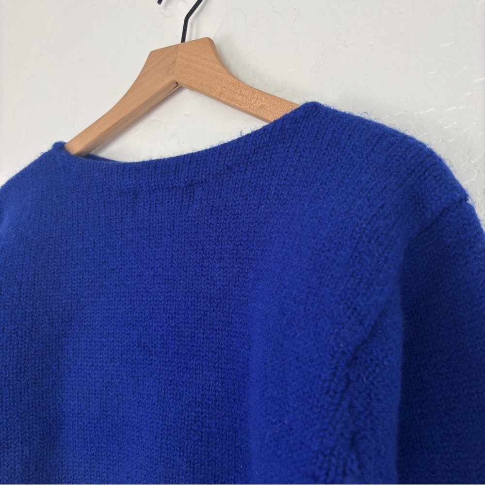 Vintage Ralph Lauren 100% Wool Knit Navy Blue Pullover Sweater Logo Crest - Picture 6 of 7